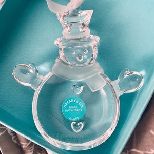 Tiffany & Co. New Clear Crystal Snowman Ornament